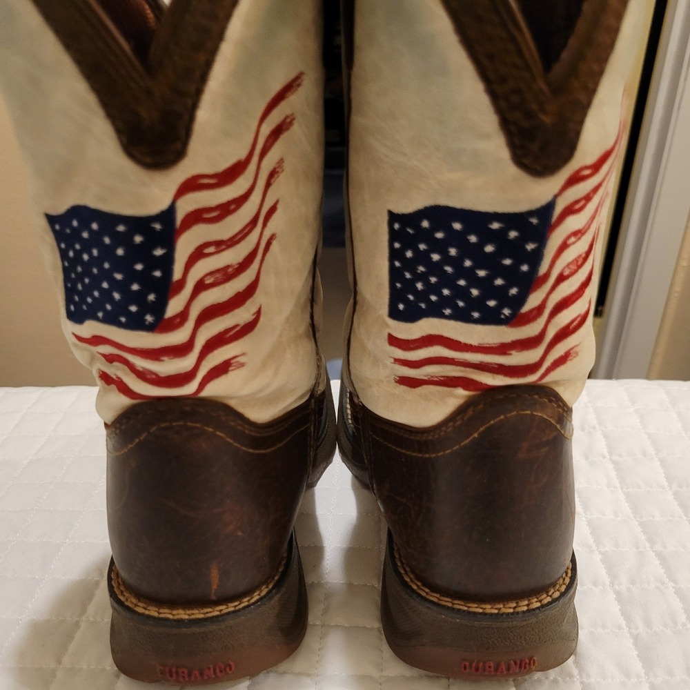 Durango Western Leather Cowboy Boots American Flag USA Patriotic Rustic Farm Fun - Picture 13 of 13